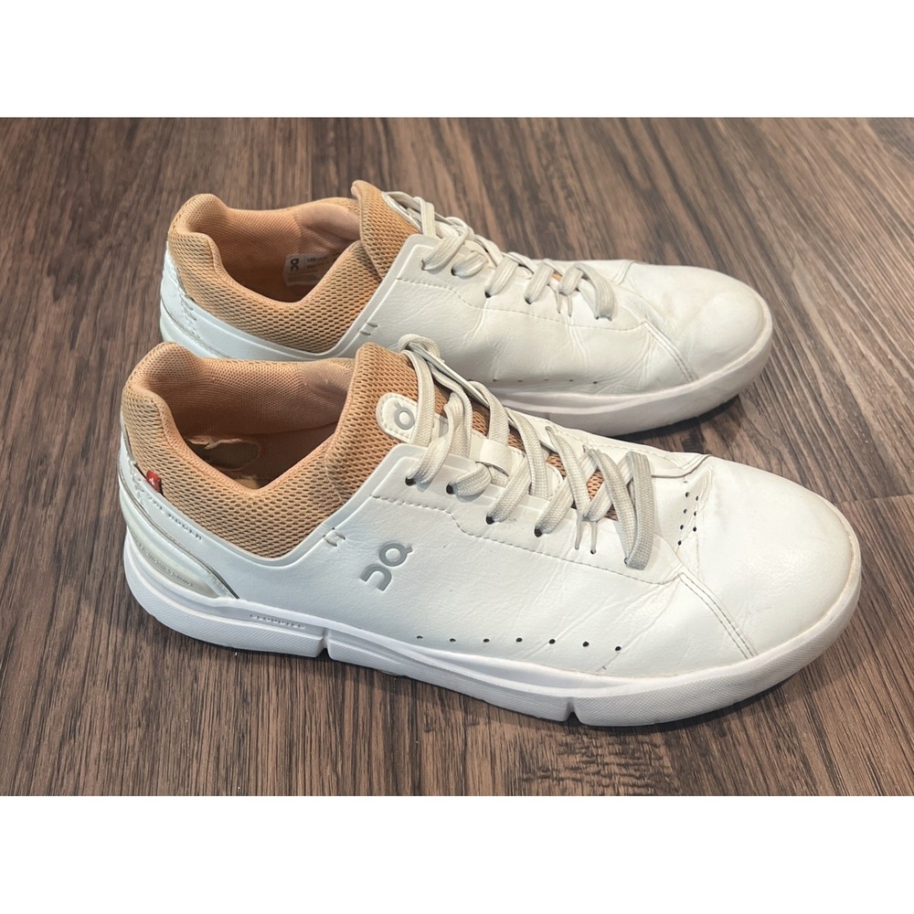 On Cloud The Roger Advantage All White Leather Shoes Sneaker Women's Sz 9
